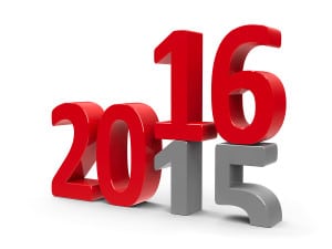 2015-2016 change represents the new year 2016 three-dimensional rendering
